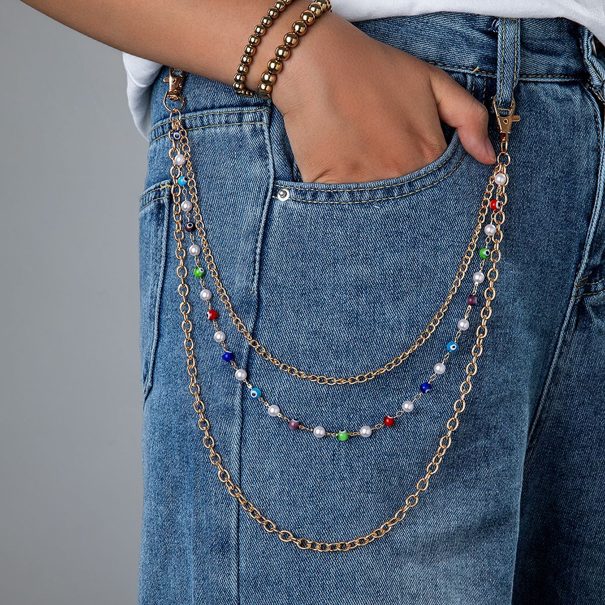 Men's Rhinestone Waist Chain