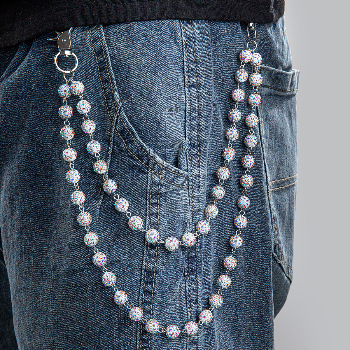 Men's Rhinestone Waist Chain