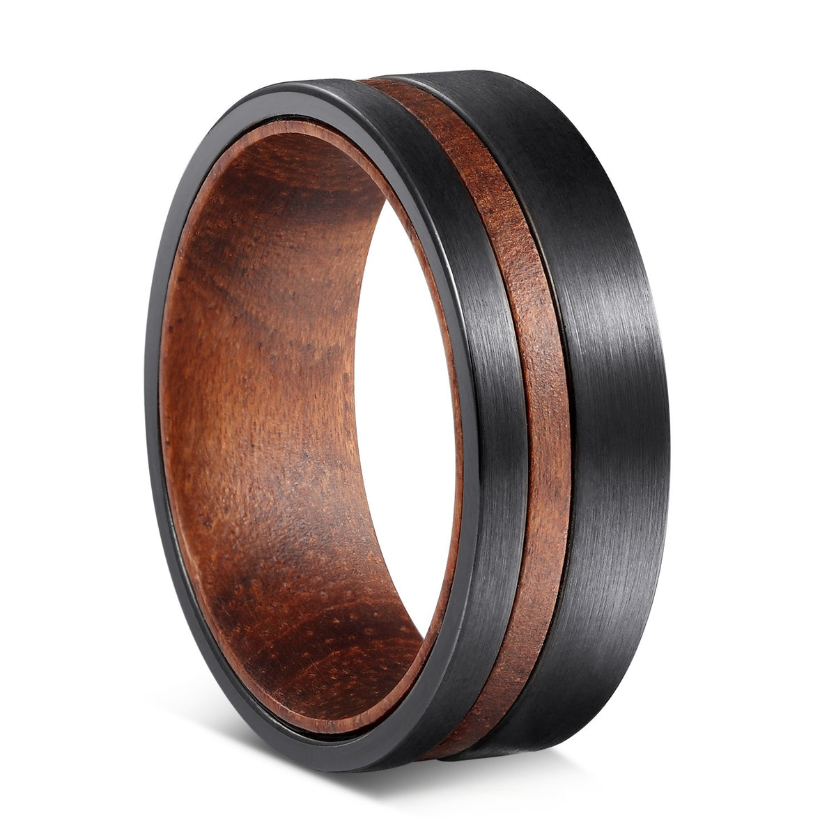 Men's ring, black band