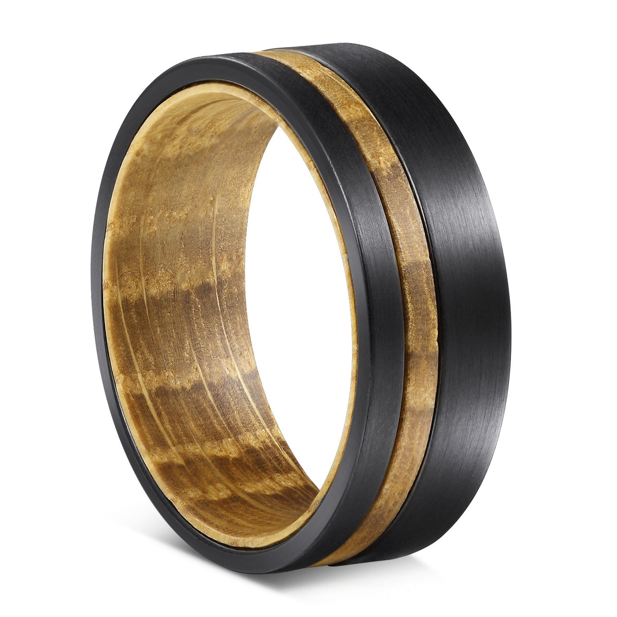 Men's ring, black band