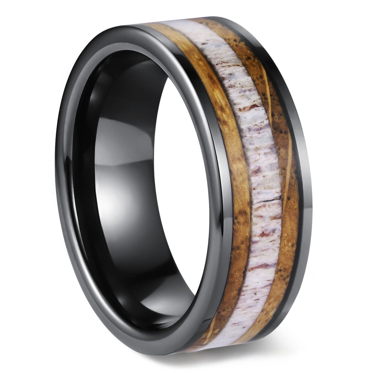 Men's ring, black band