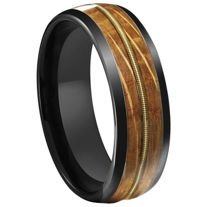 Men's ring, black band