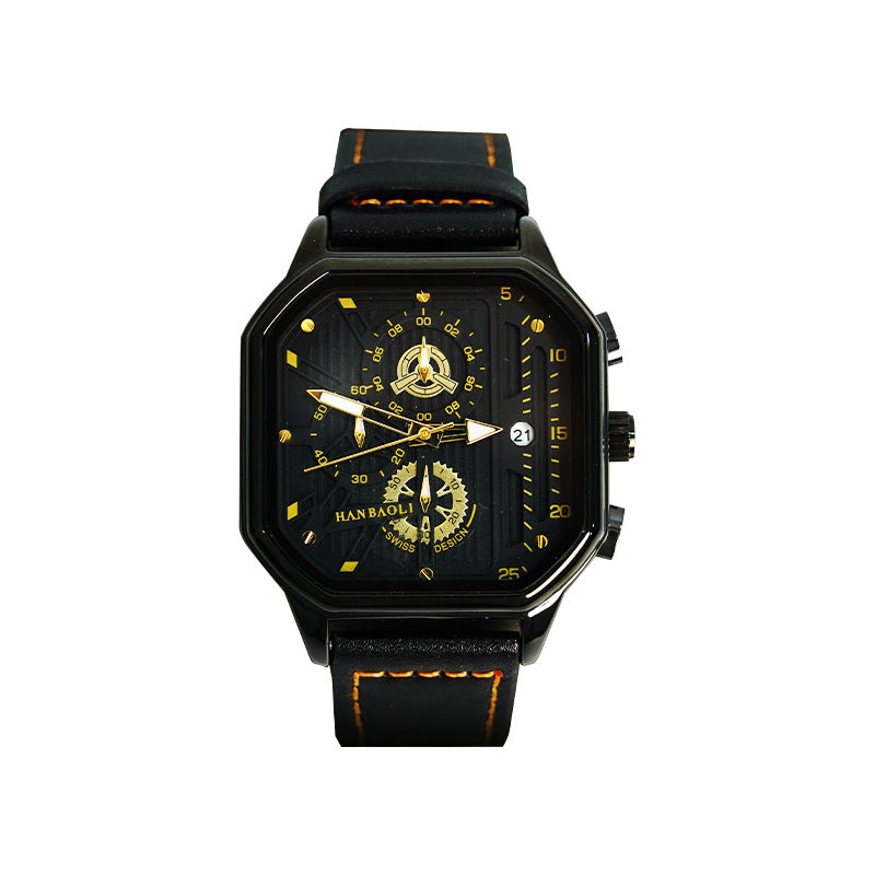 Men's round mechanical watch