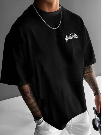 Men's Round Neck Casual Letter Print T-shirt