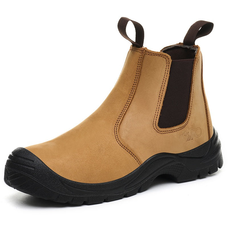 Men's Safety Work Boots Anti-Smash Anti-Puncture Cowhide