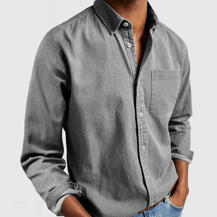 Men's Shirt New Long-Sleeved Lapel Men's Shirt