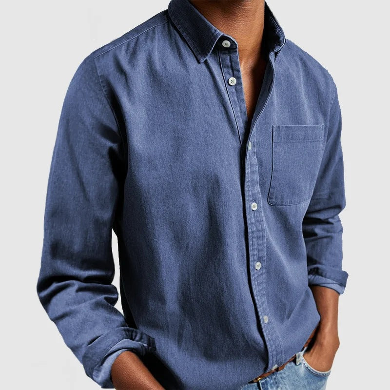 Men's Shirt New Long-Sleeved Lapel Men's Shirt