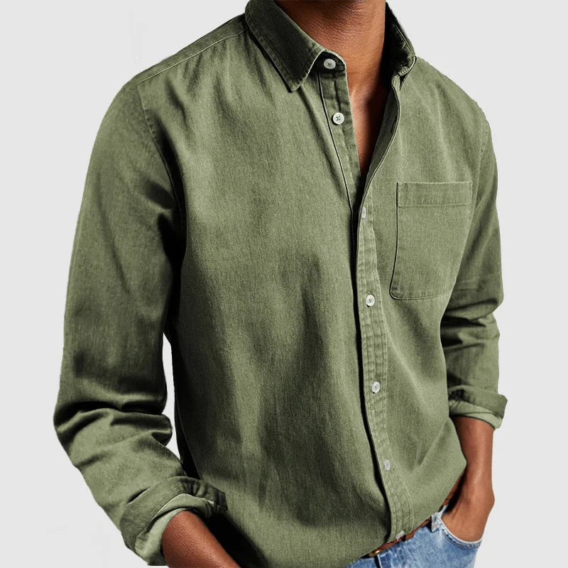 Men's Shirt New Long-Sleeved Lapel Men's Shirt