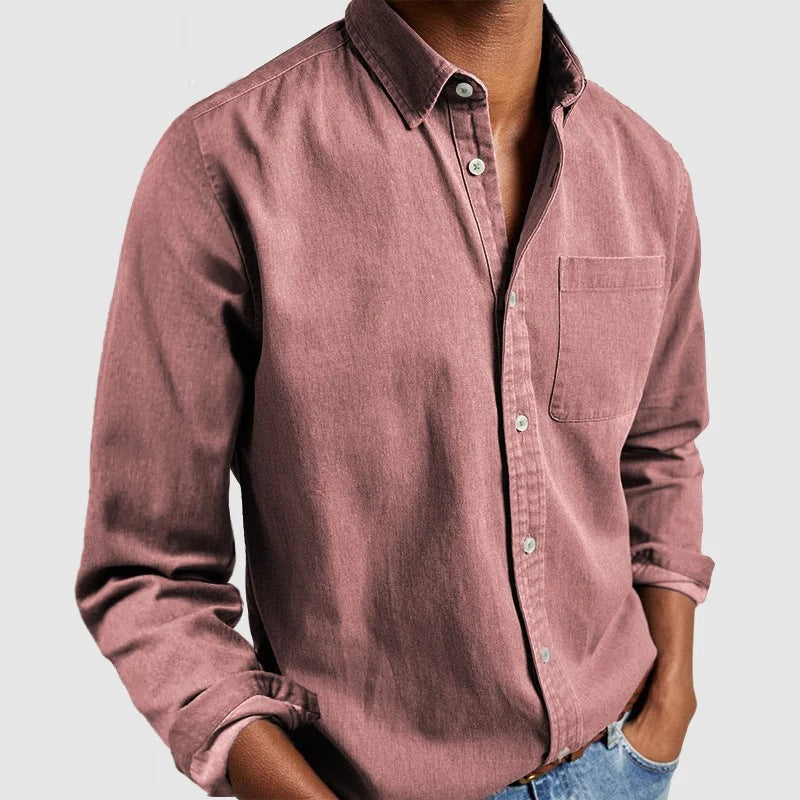 Men's Shirt New Long-Sleeved Lapel Men's Shirt