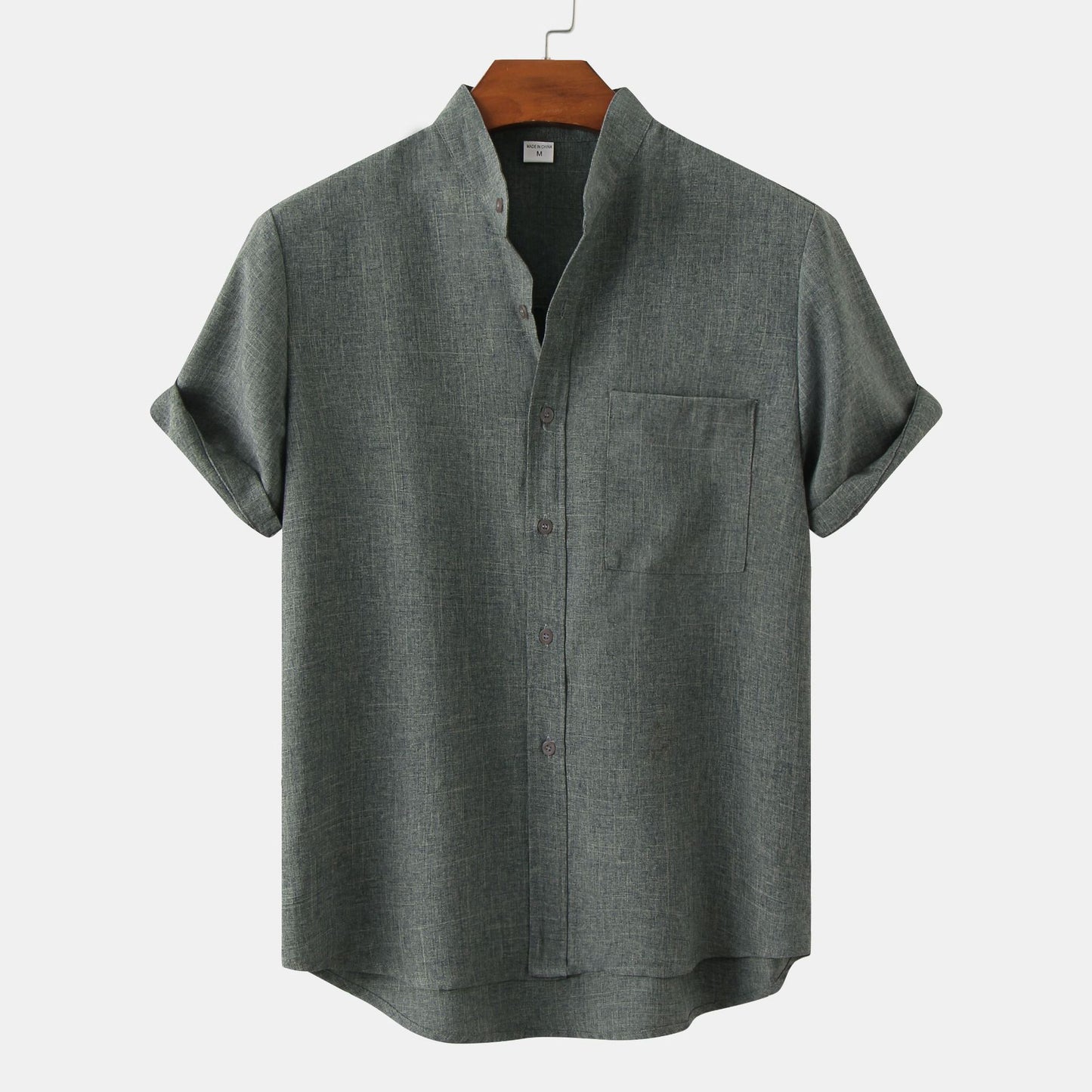 Men's Short Sleeve Cotton Linen Shirt