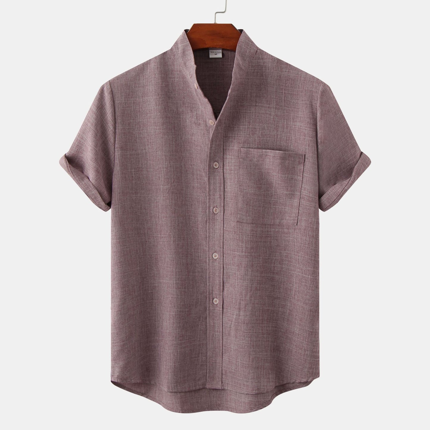 Men's Short Sleeve Cotton Linen Shirt
