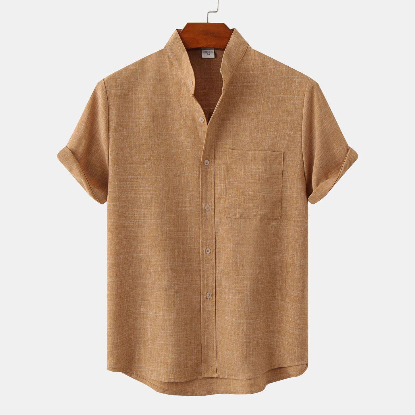 Men's Short Sleeve Cotton Linen Shirt