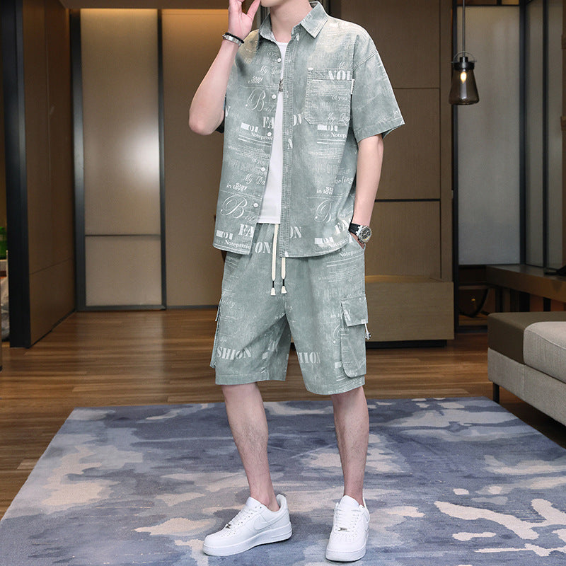 Men's Short Sleeve Shirt and Pants