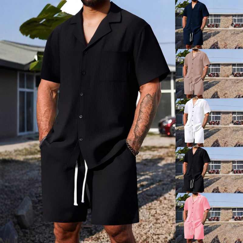 Men's Short Sleeve Shirt and Shorts Set