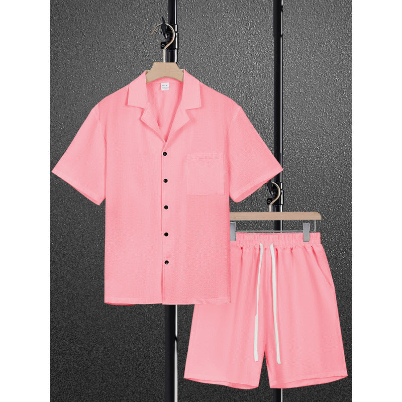 Men's Short Sleeve Shirt and Shorts Set