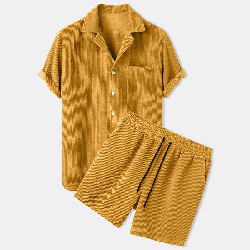 Men's Short Sleeve Shorts Casual Set