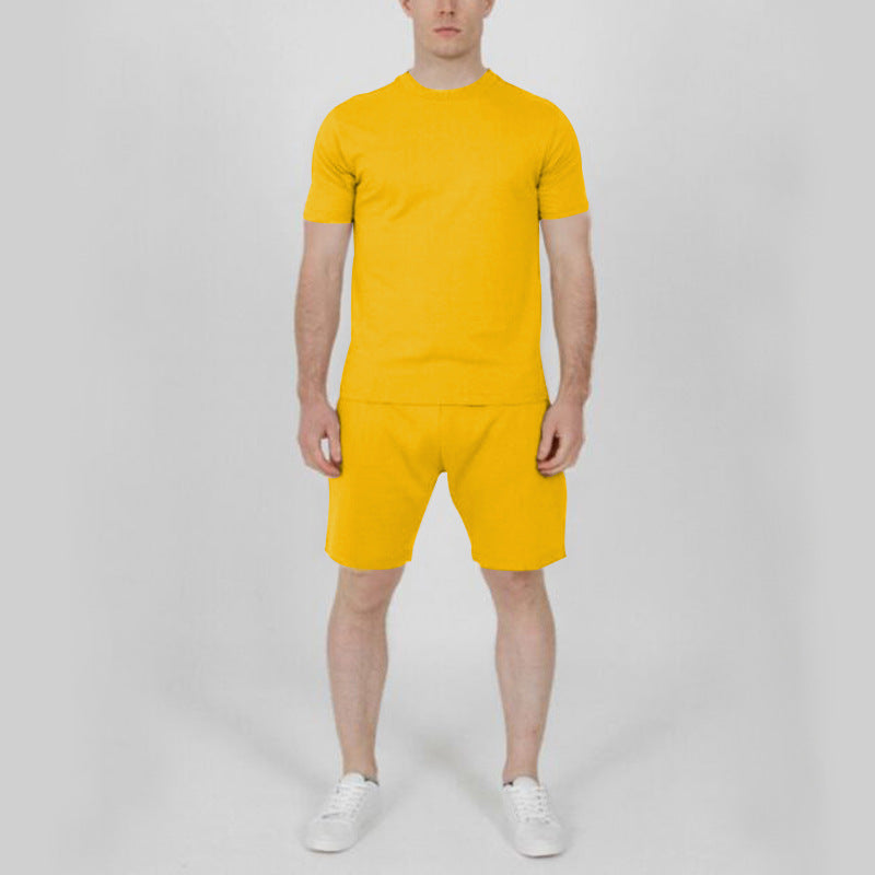 Men's Short Sleeve Sports Shorts Set
