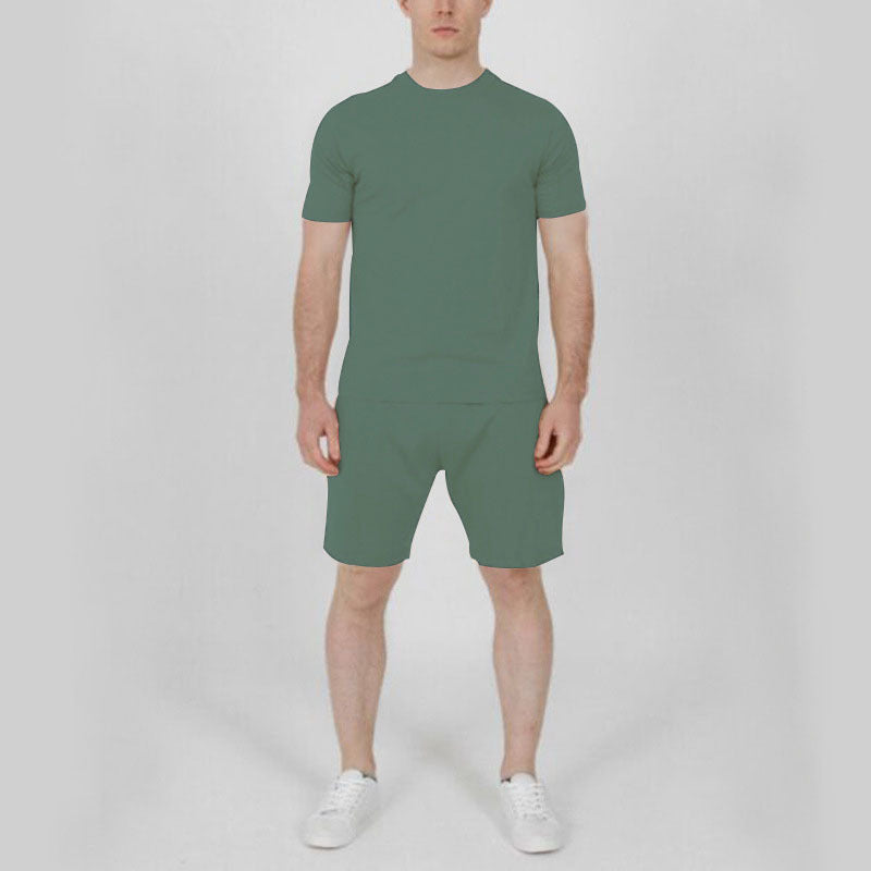 Men's Short Sleeve Sports Shorts Set