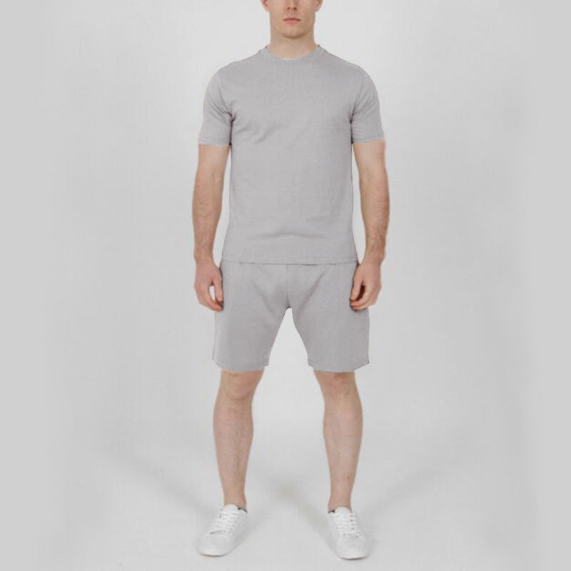 Men's Short Sleeve Sports Shorts Set