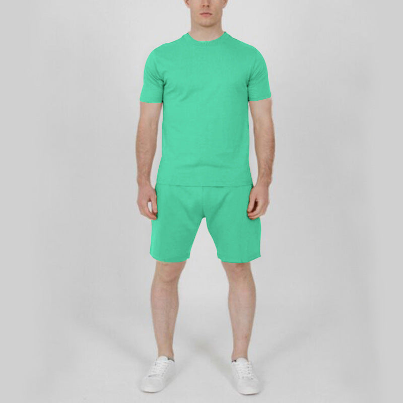 Men's Short Sleeve Sports Shorts Set