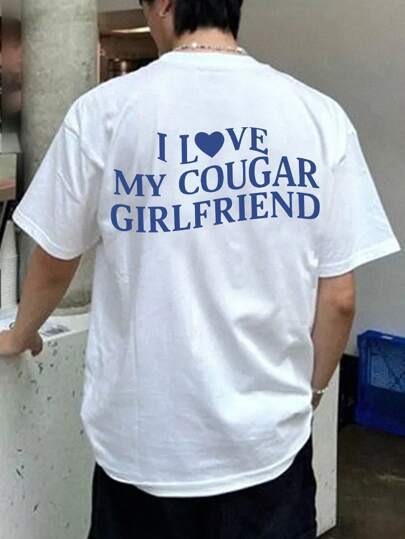 Men's short-sleeved cotton T-shirt with fun pattern