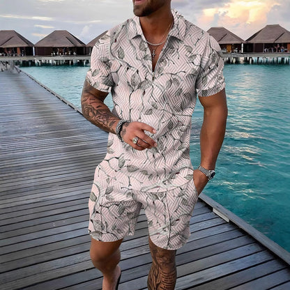 Men's short-sleeved Polo shirt set