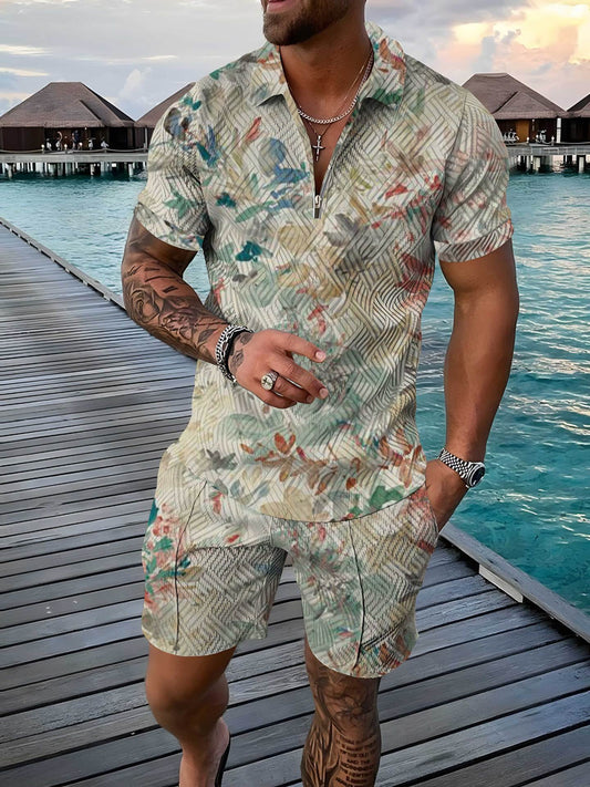 Men's short-sleeved Polo shirt set