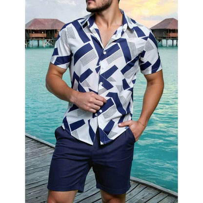 Men's Short-Sleeved Shirt and Beach Pants Set