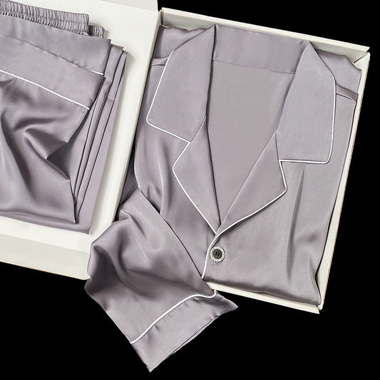 Men's Simulated Silk Pajama Set