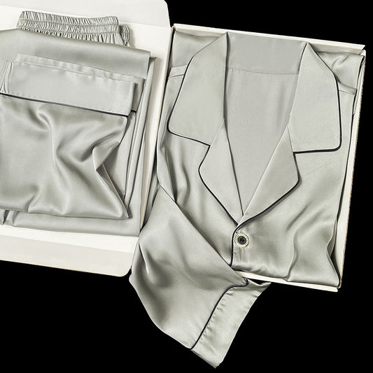 Men's Simulated Silk Pajama Set