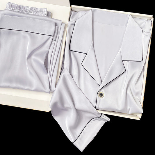 Men's Simulated Silk Pajama Set