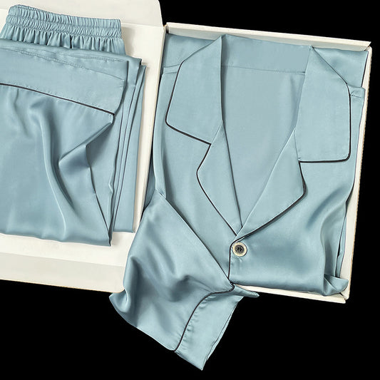 Men's Simulated Silk Pajama Set