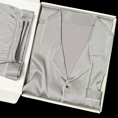 Men's Simulated Silk Pajama Set