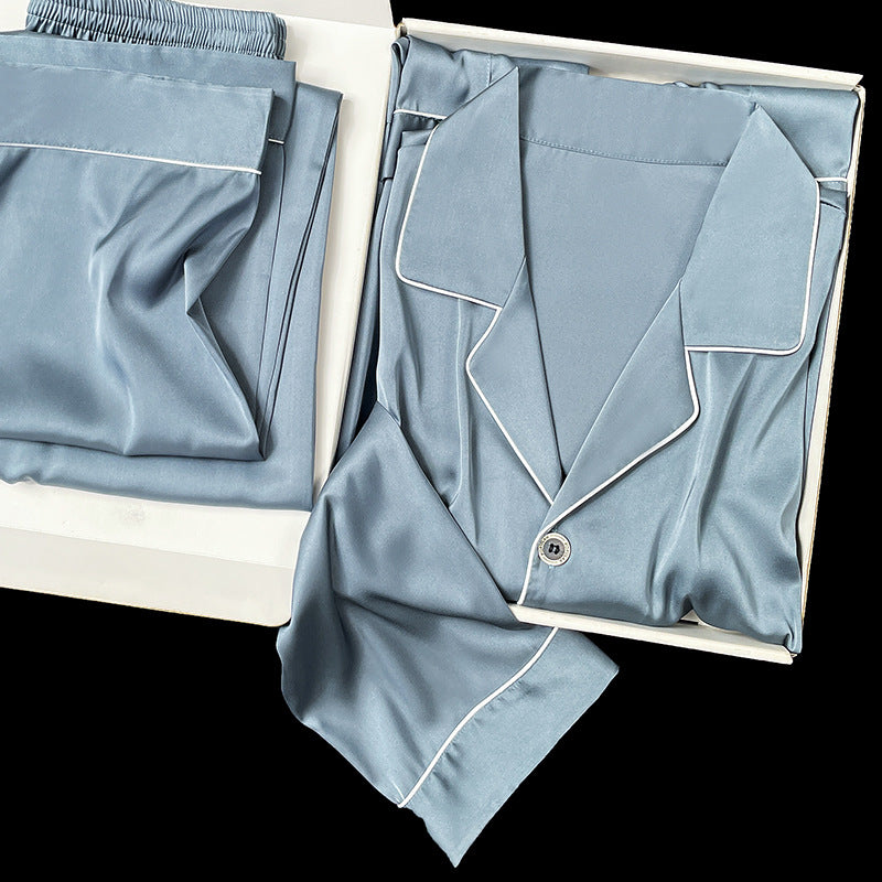 Men's Simulated Silk Pajama Set