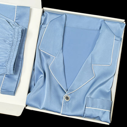 Men's Simulated Silk Pajama Set