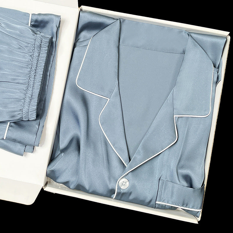 Men's Simulated Silk Pajama Set