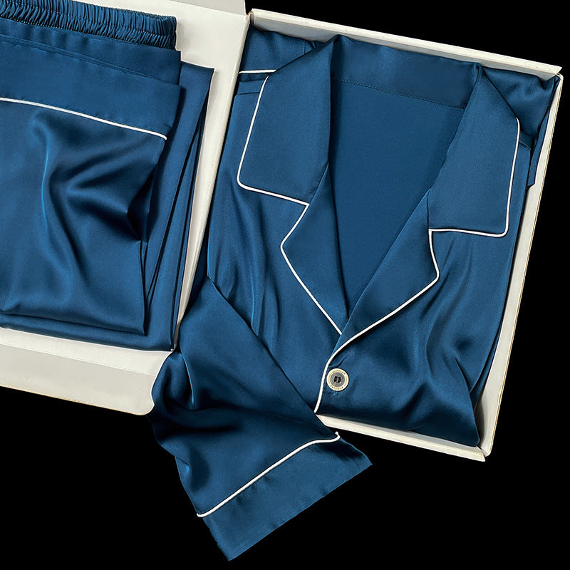 Men's Simulated Silk Pajama Set