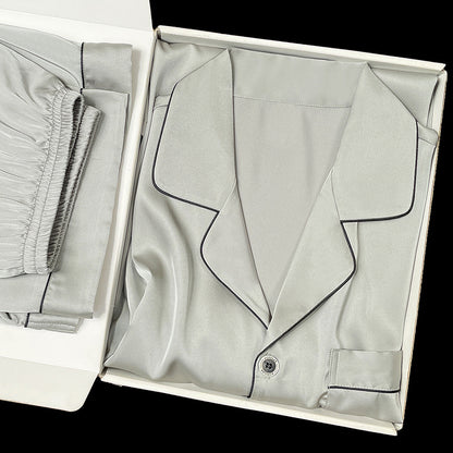 Men's Simulated Silk Pajama Set