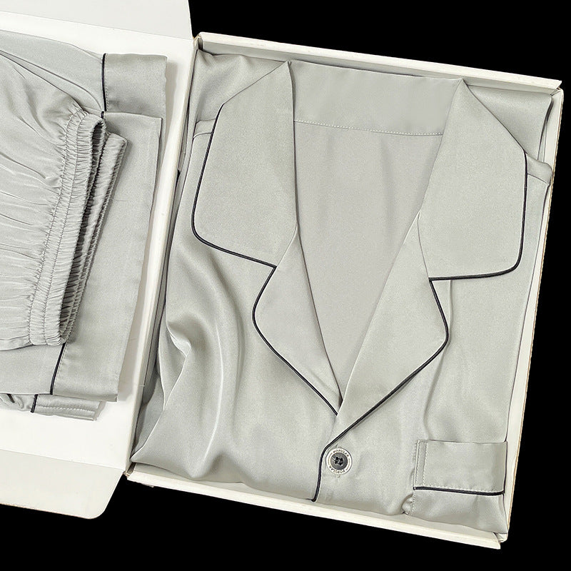 Men's Simulated Silk Pajama Set