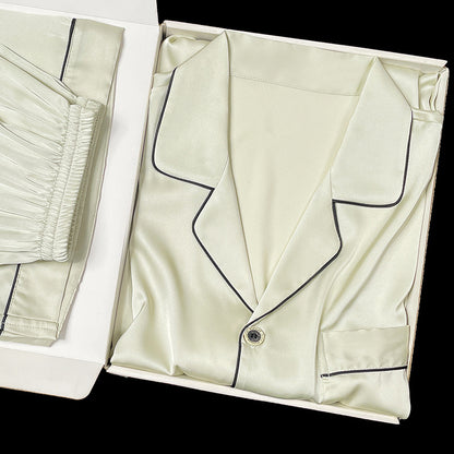 Men's Simulated Silk Pajama Set