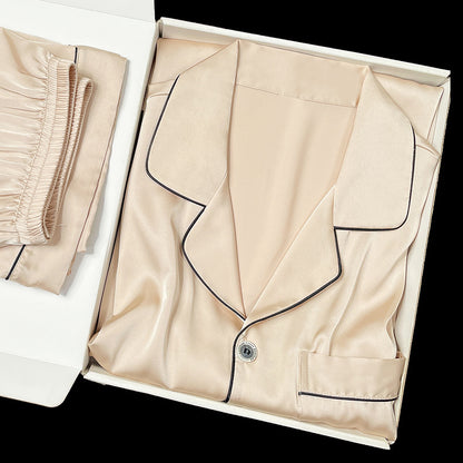 Men's Simulated Silk Pajama Set