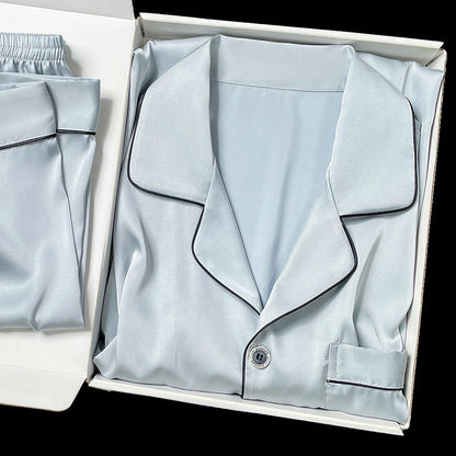 Men's Simulated Silk Pajama Set