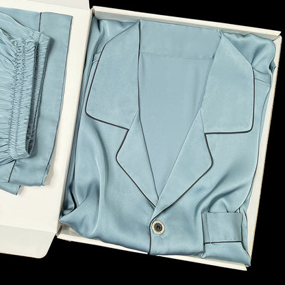 Men's Simulated Silk Pajama Set