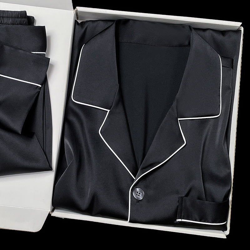Men's Simulated Silk Pajama Set