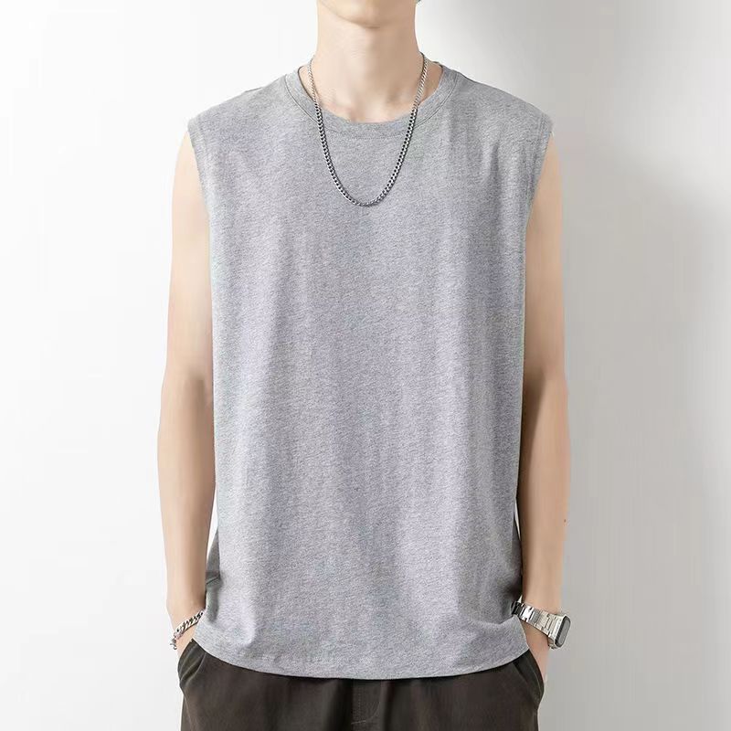 Men's Sleeveless T-shirt Loose Fit Summer Basic Cotton Comfortable Casual