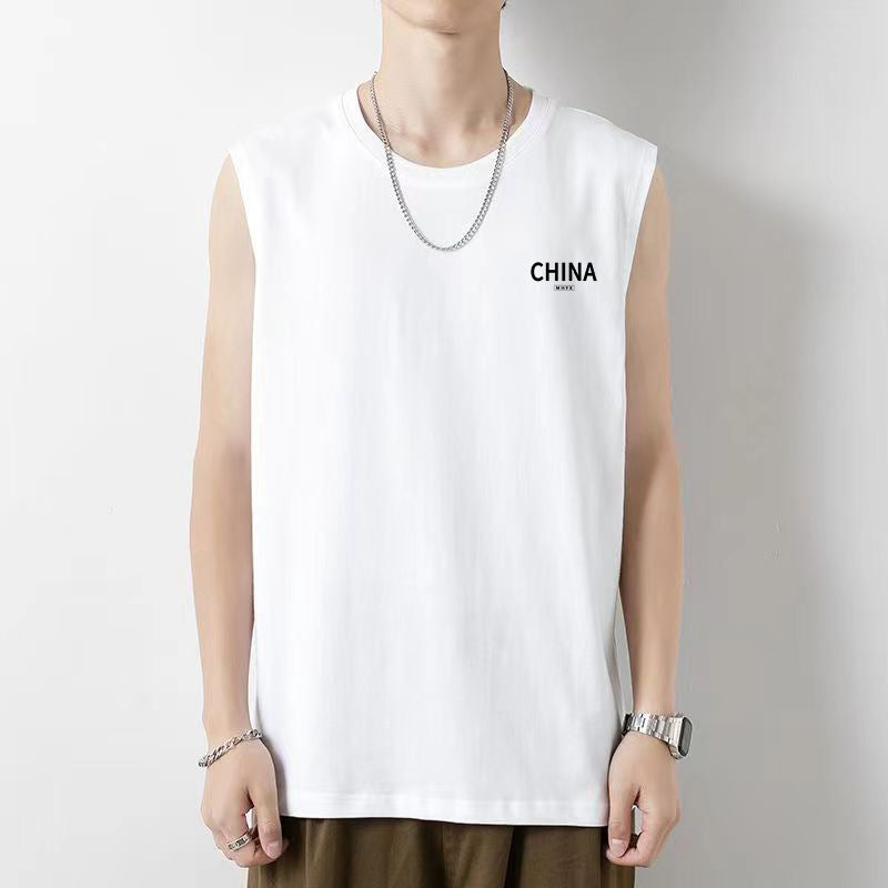 Men's Sleeveless T-shirt Loose Fit Summer Basic Cotton Comfortable Casual