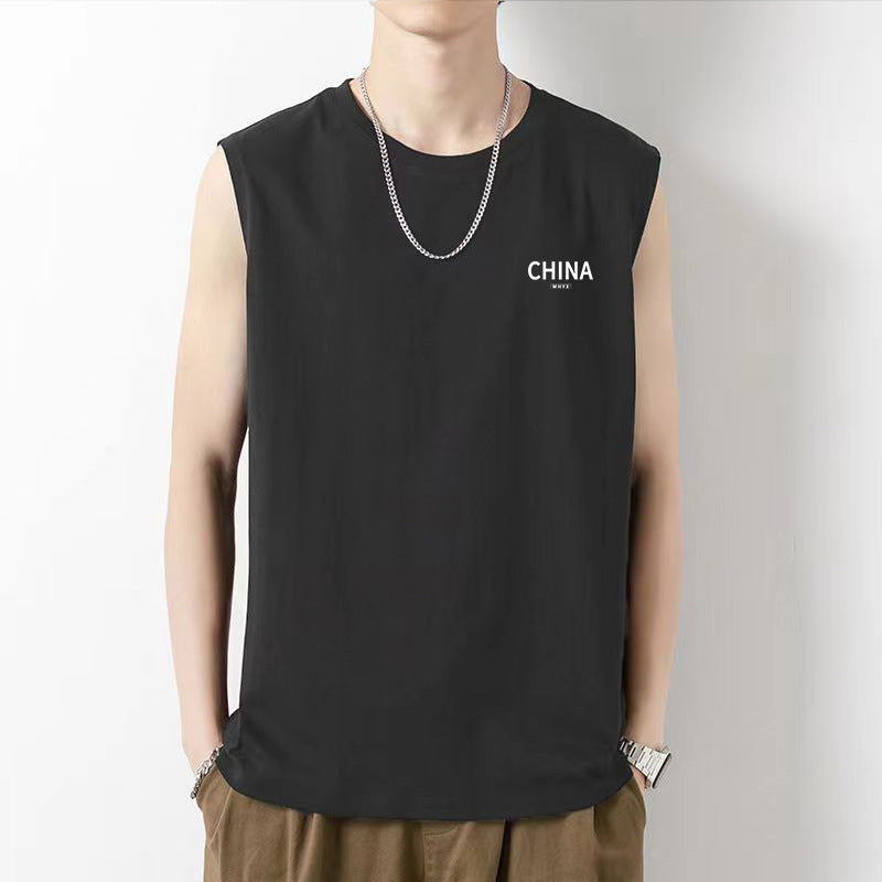 Men's Sleeveless T-shirt Loose Fit Summer Basic Cotton Comfortable Casual