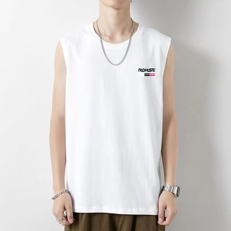 Men's Sleeveless T-shirt Loose Fit Summer Basic Cotton Comfortable Casual