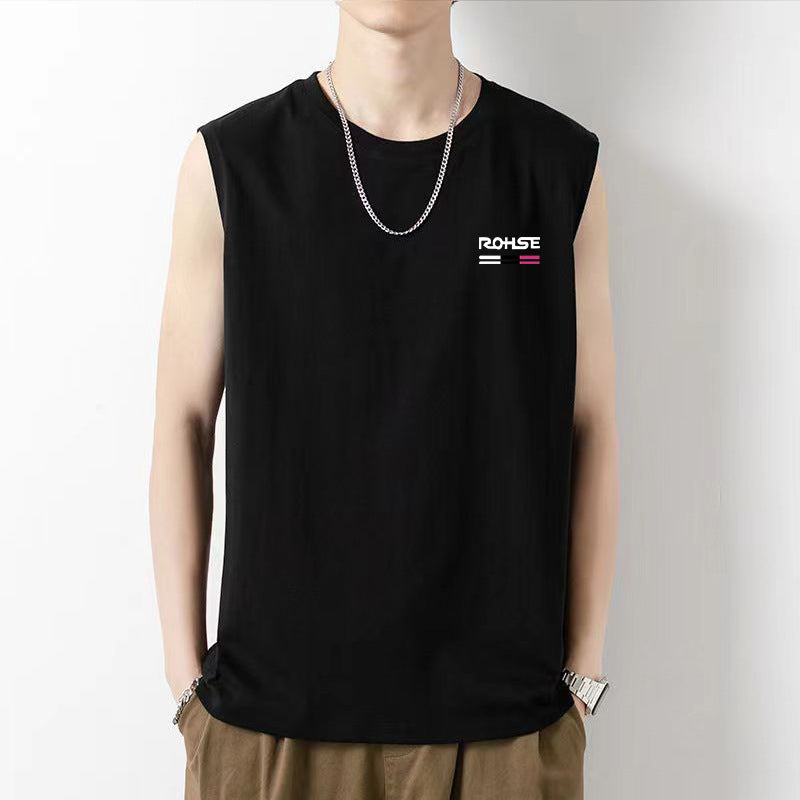 Men's Sleeveless T-shirt Loose Fit Summer Basic Cotton Comfortable Casual