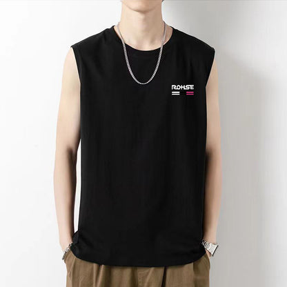 Men's Sleeveless T-shirt Loose Fit Summer Basic Cotton Comfortable Casual